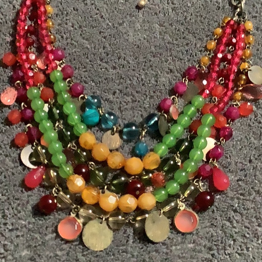 Multiple Strand Multiple Colors Beaded Necklace - image 2